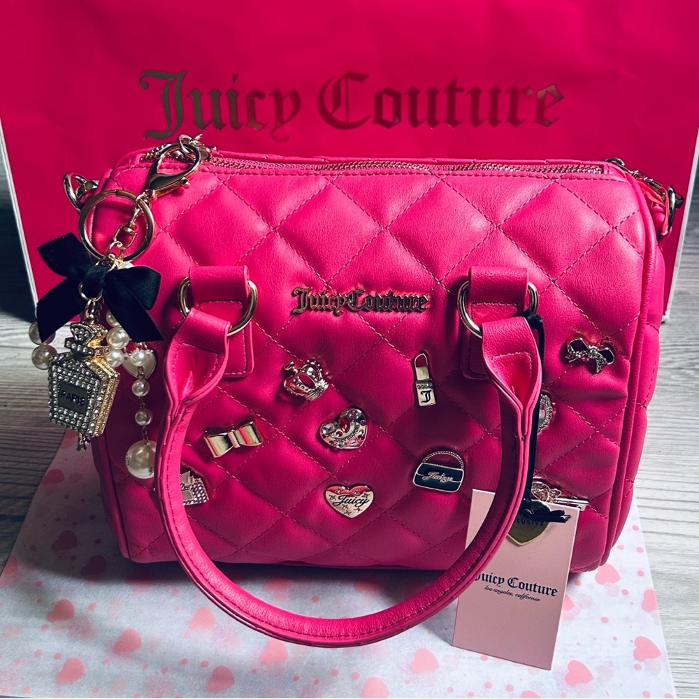 💋Juicy Couture Girls Only Satchel Handbag Hot Pink NWT